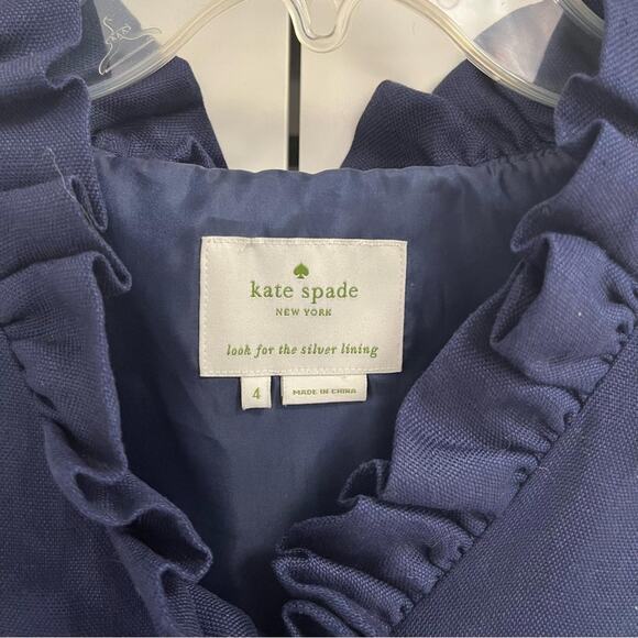 Navy Blue Ruffle Dress - Picture 3 of 6